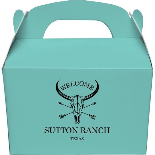 Longhorn Skull with Arrows Gable Favor Boxes